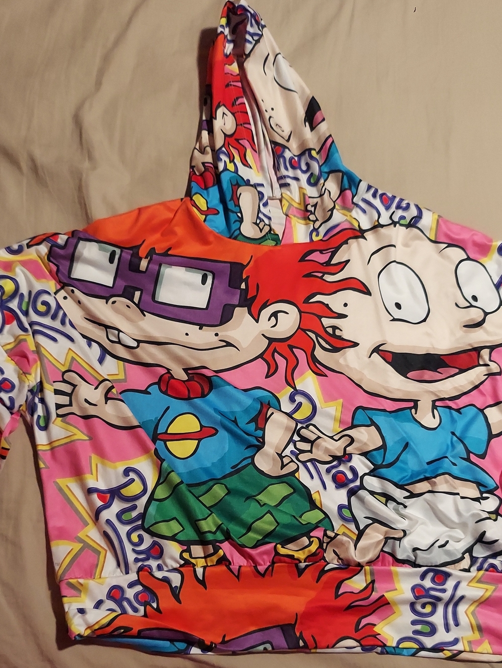 Colorful Rugrats Graphic Hoodie - Multicolor